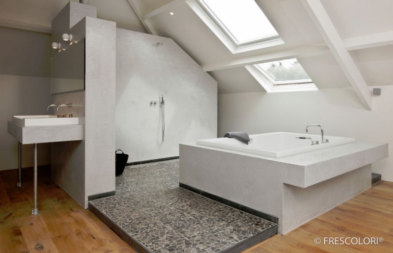 Frescolori kalkstuc – woonkamer sfeer